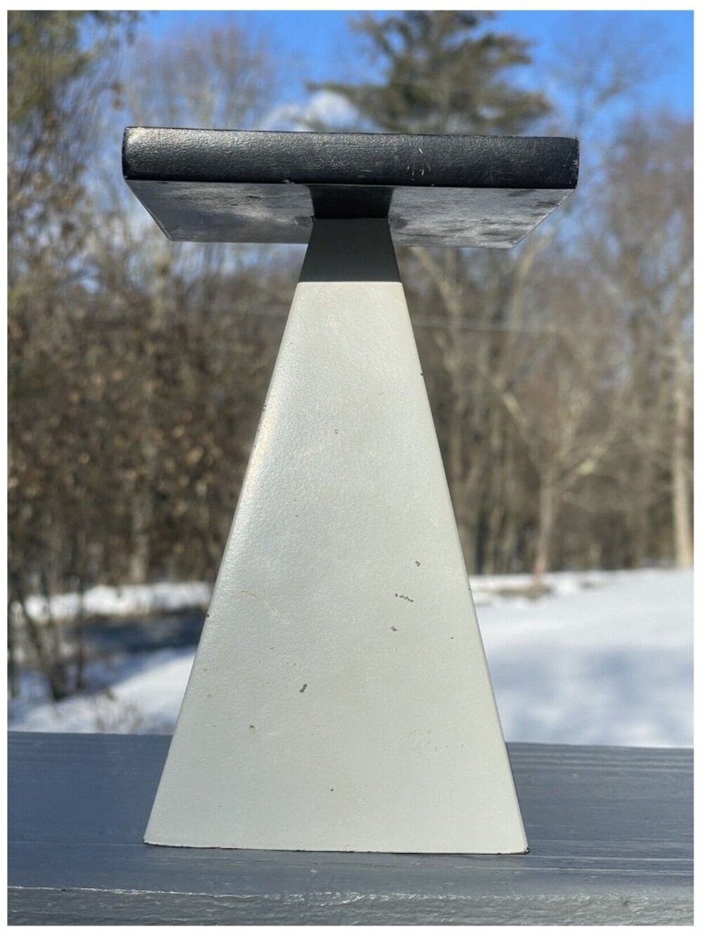 Antique - Vintage Mid-Century Modern Art Deco Black White Steel Stand Cubist
